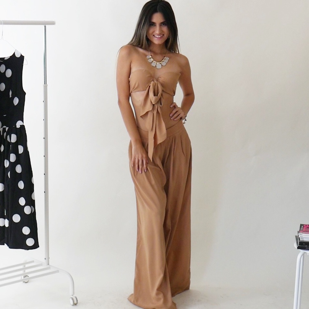 Tube Top & Wide Leg Pants Set
